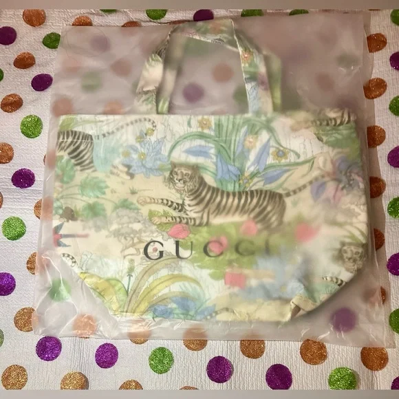 Gucci Multicolor Tiger Print Canvas Mini Tote Bag NWB - Picture 12 of 13